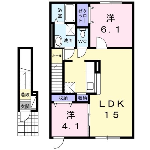 旭川市東光十一条のアパートの間取り