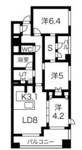 【横浜市南区真金町のマンションの間取り】