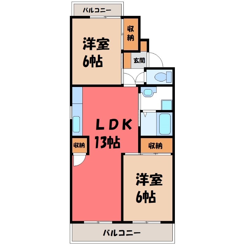 行田市宮本のマンションの間取り