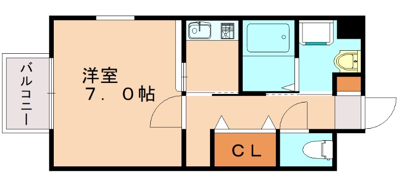 福岡市東区多の津のアパートの間取り