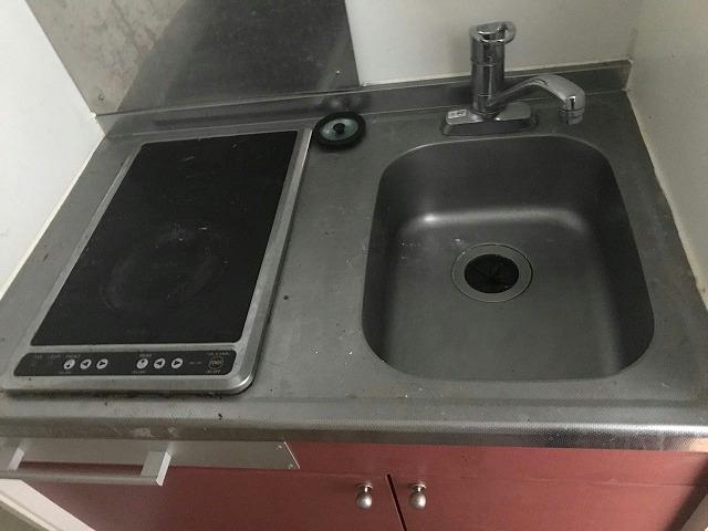 キッチン　シングルレバー設置