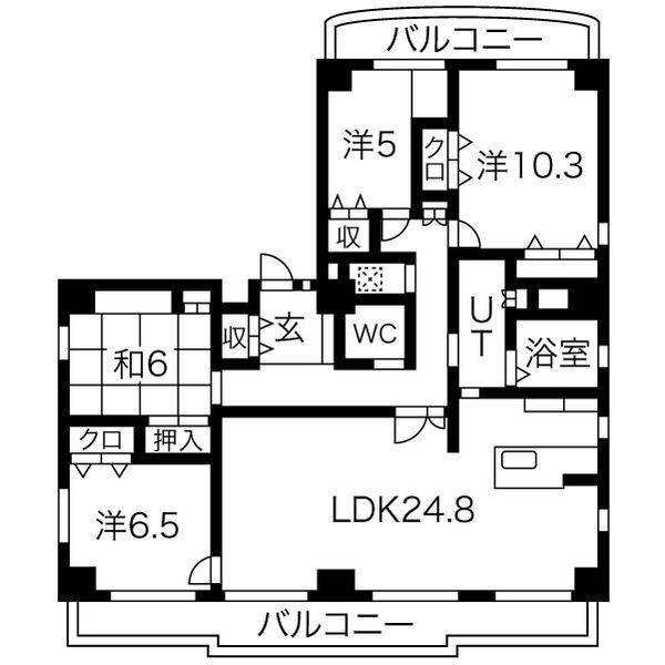 地下鉄桜通線 高岳駅 徒歩5分 8階建 築28年の間取り写真
