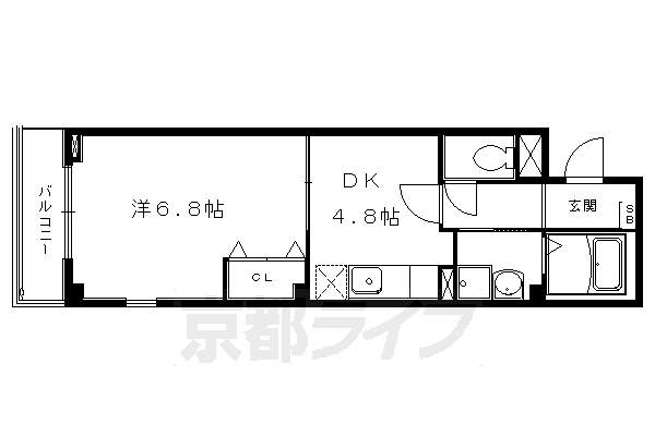 地下鉄烏丸線 松ケ崎駅 徒歩19分 3階建 築18年の間取り写真