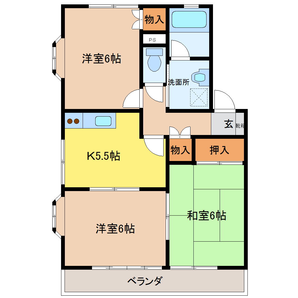 エステイトヒルA棟の間取り