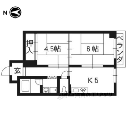 京都市中京区壬生西大竹町のマンションの間取り