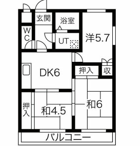 姫路市書写のマンションの間取り