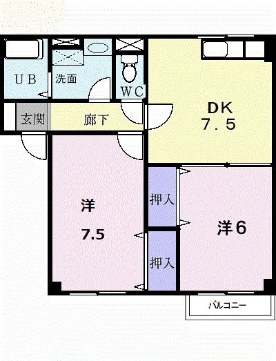 高岡市石瀬のアパートの間取り