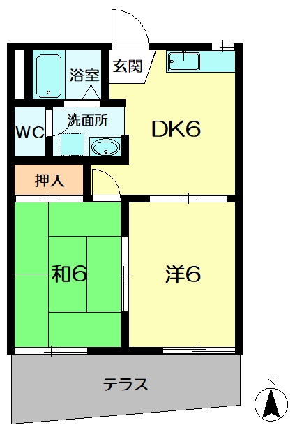 木津川市相楽のアパートの間取り