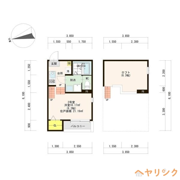 名古屋市守山区金屋のアパートの間取り