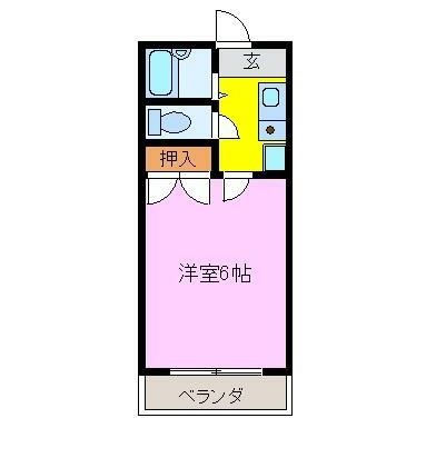 【そよ風5番館　1Kの間取り】