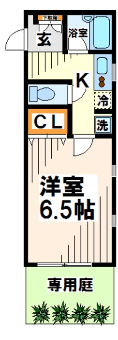 稲城市東長沼のアパートの間取り