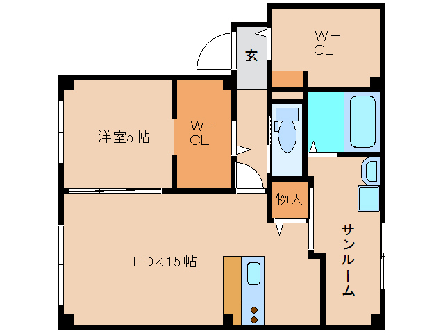 大和高田市礒野南町のマンションの間取り