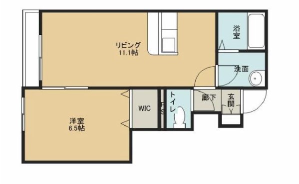 岡山市北区延友のアパートの間取り