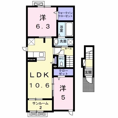 フロンティア　長田Iの間取り