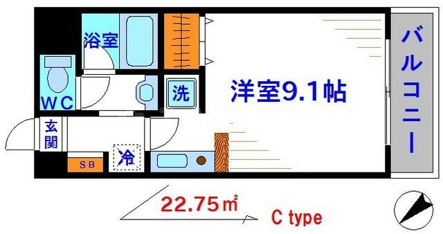 豊中市上新田のマンションの間取り