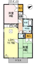 東近江市東沖野のアパートの間取り