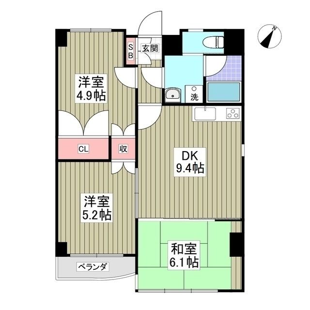 熊谷市宮前町のマンションの間取り