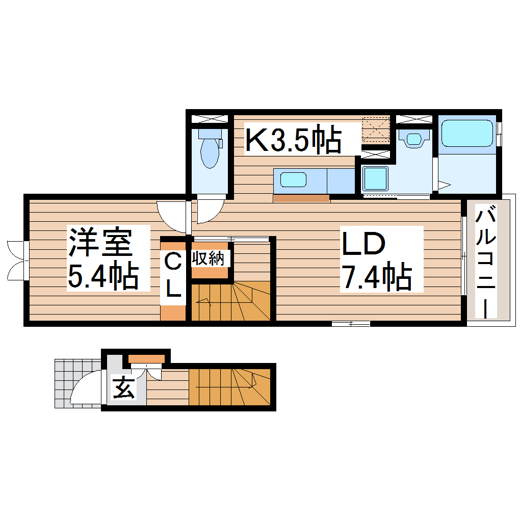 コンフォールつかさAの間取り