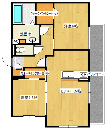 【広島市西区庚午中のアパートの間取り】