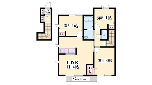 シャーメゾン浜の宮の間取り