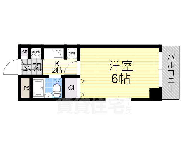 大阪市福島区海老江のマンションの間取り