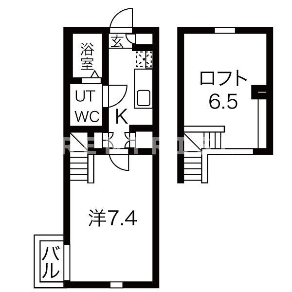 岩倉市下本町のアパートの間取り