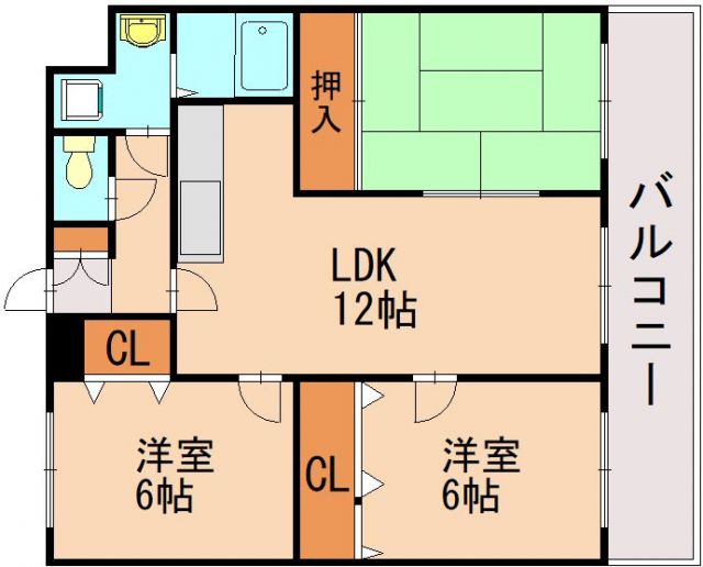 【筑紫野市石崎のマンションの間取り】