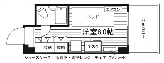 学生会館 ジョイテルWARABI[食事付き]の間取り