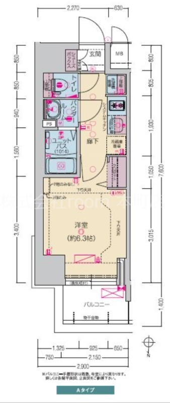 プレサンス堺筋本町ディスティニーの間取り