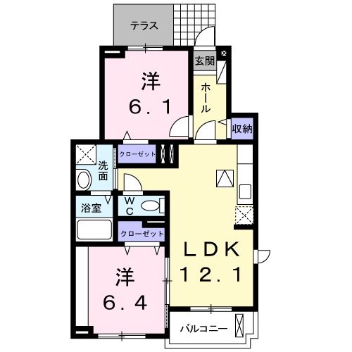 名張市鴻之台５番町のアパートの間取り