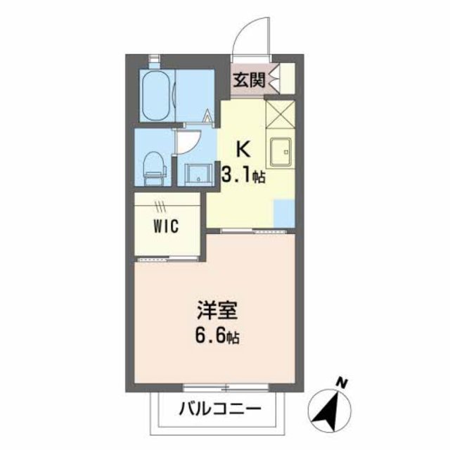 伊豆の国市田京のアパートの間取り