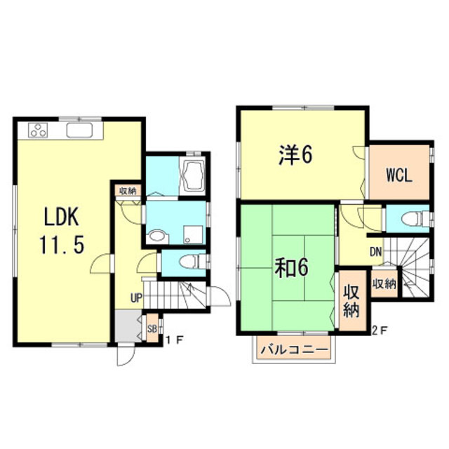 一ノ谷町２丁目貸家の間取り