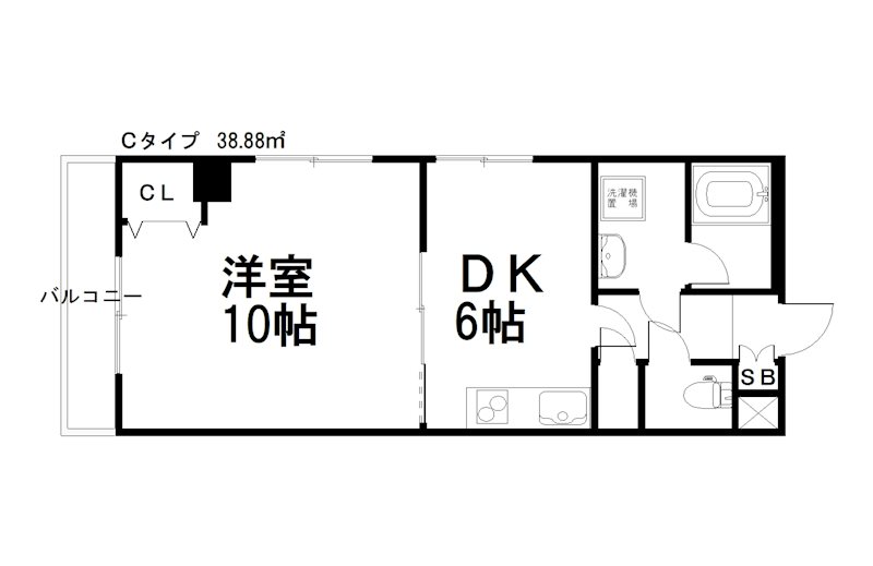 京都市左京区岩倉北池田町のマンションの間取り