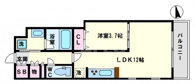 大阪市天王寺区堀越町のマンションの間取り