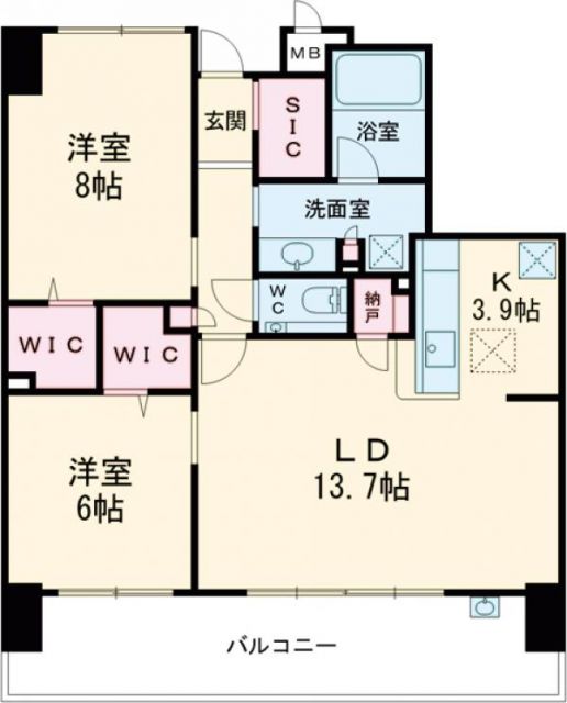 Ｊ．ＣＲＥＳＴ県庁前の間取り