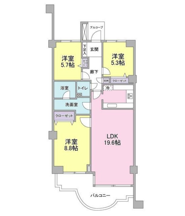 品川区大井のマンションの間取り