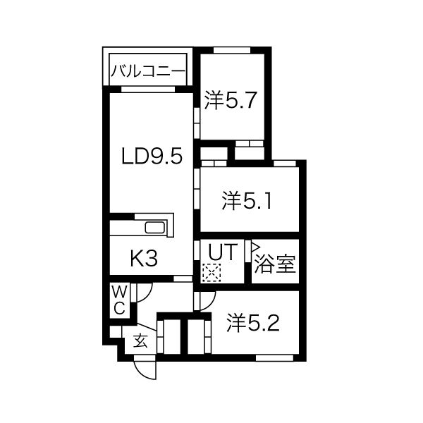 Ｌ’ｏｒａｎｇｅオランジュの間取り