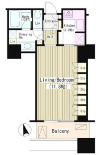 港区東新橋のマンションの間取り