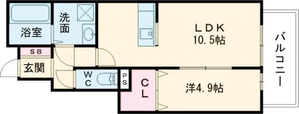 サンサージュ北条の間取り