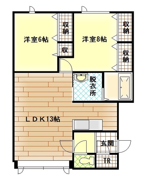 旭川市末広三条のアパートの間取り