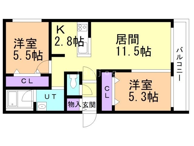 苫小牧市大成町のマンションの間取り