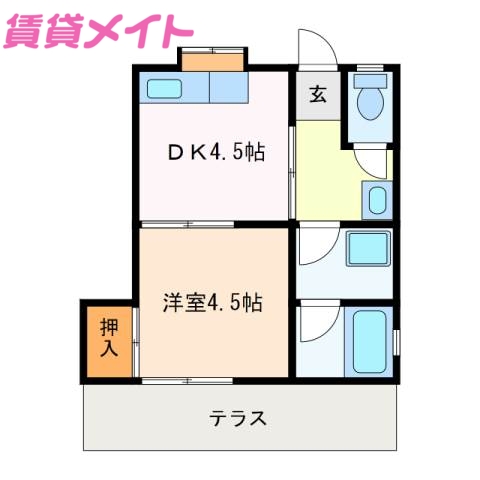 度会郡大紀町滝原のアパートの間取り