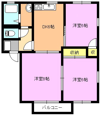 クレールメゾン・東原　AAの間取り