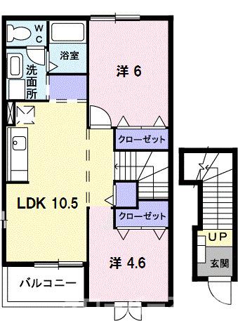 善通寺市大麻町のアパートの間取り