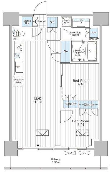 市川市市川のマンションの間取り