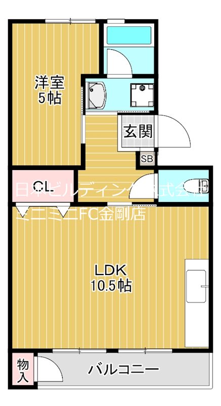 UR泉北原山台一丁団地6号棟の間取り