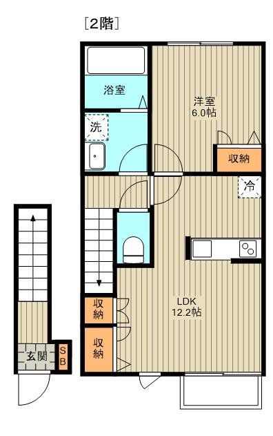 世田谷区喜多見のアパートの間取り