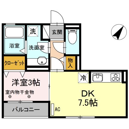 静岡市駿河区中田のアパートの間取り