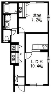 【倉敷市東塚のアパートの間取り】