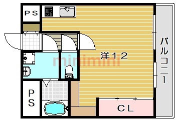 茨木市大手町のマンションの間取り